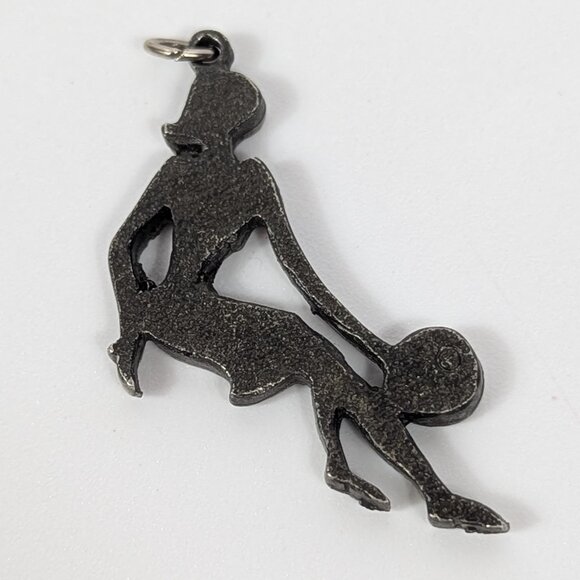Vintage Silver Female Basketball Player Necklace Charm - Picture 2 of 5